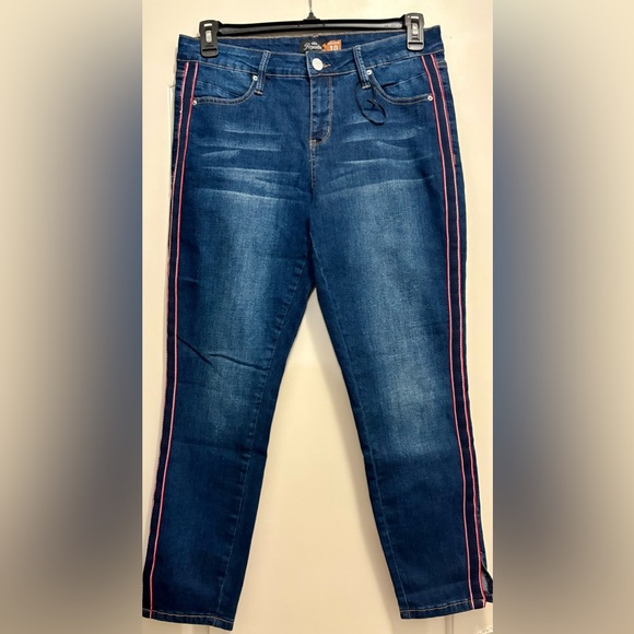 Royalty For Me Denim - Blue Jeans with Red Stripe